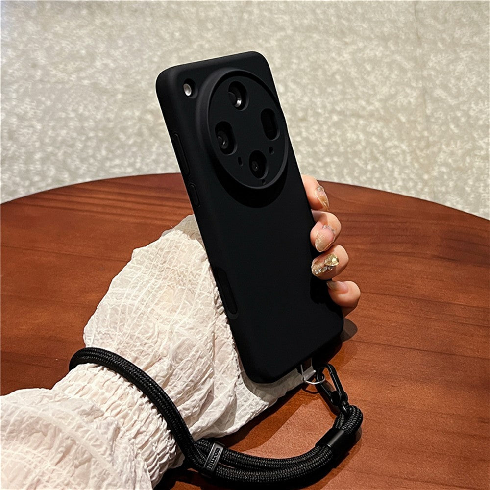 For Oppo Find X8 Ultra 5G Case Precise Cutouts Liquid Silicone + PC Phone Cover with Wrist Strap