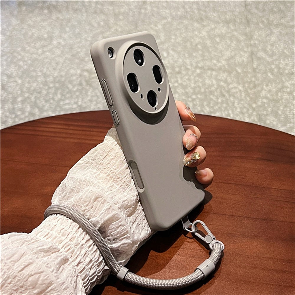 For Oppo Find X8 Ultra 5G Case Precise Cutouts Liquid Silicone + PC Phone Cover with Wrist Strap