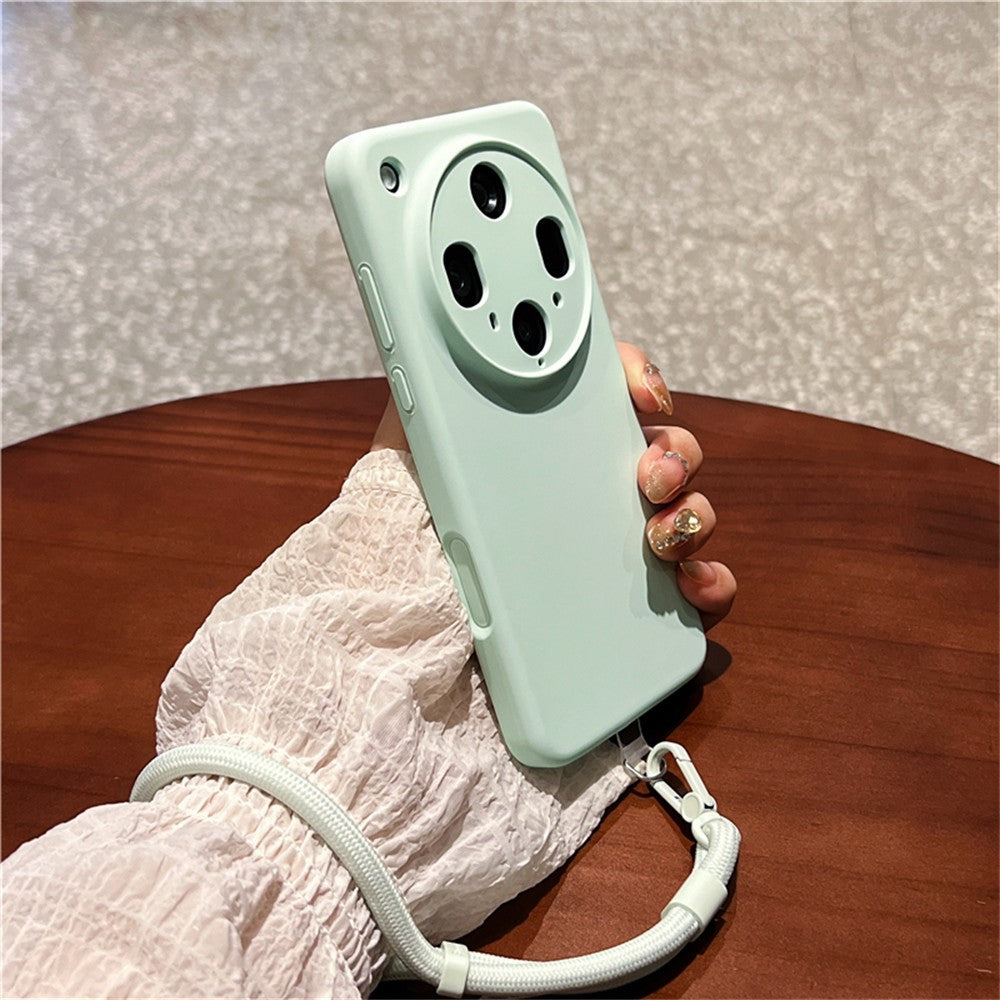 For Oppo Find X8 Ultra 5G Case Precise Cutouts Liquid Silicone + PC Phone Cover with Wrist Strap
