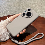 For Huawei Pura 70 Pro Case Precise Cutouts Liquid Silicone + PC Phone Cover with Wrist Strap