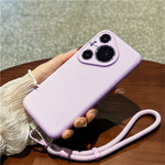 For Huawei Pura 70 Pro Case Precise Cutouts Liquid Silicone + PC Phone Cover with Wrist Strap