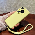 For Huawei Pura 70 Pro Case Precise Cutouts Liquid Silicone + PC Phone Cover with Wrist Strap