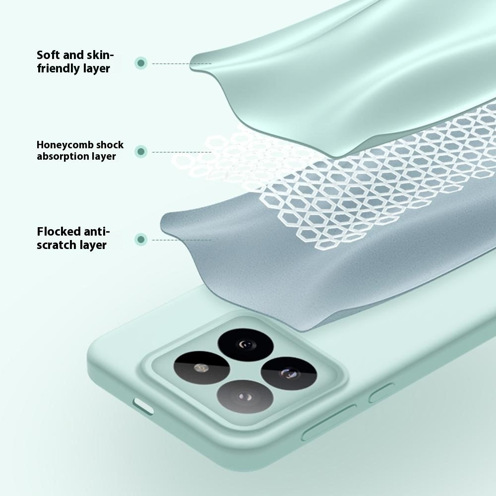 For Xiaomi 14 Pro Case Precise Cutouts Liquid Silicone + PC Shockproof Phone Cover