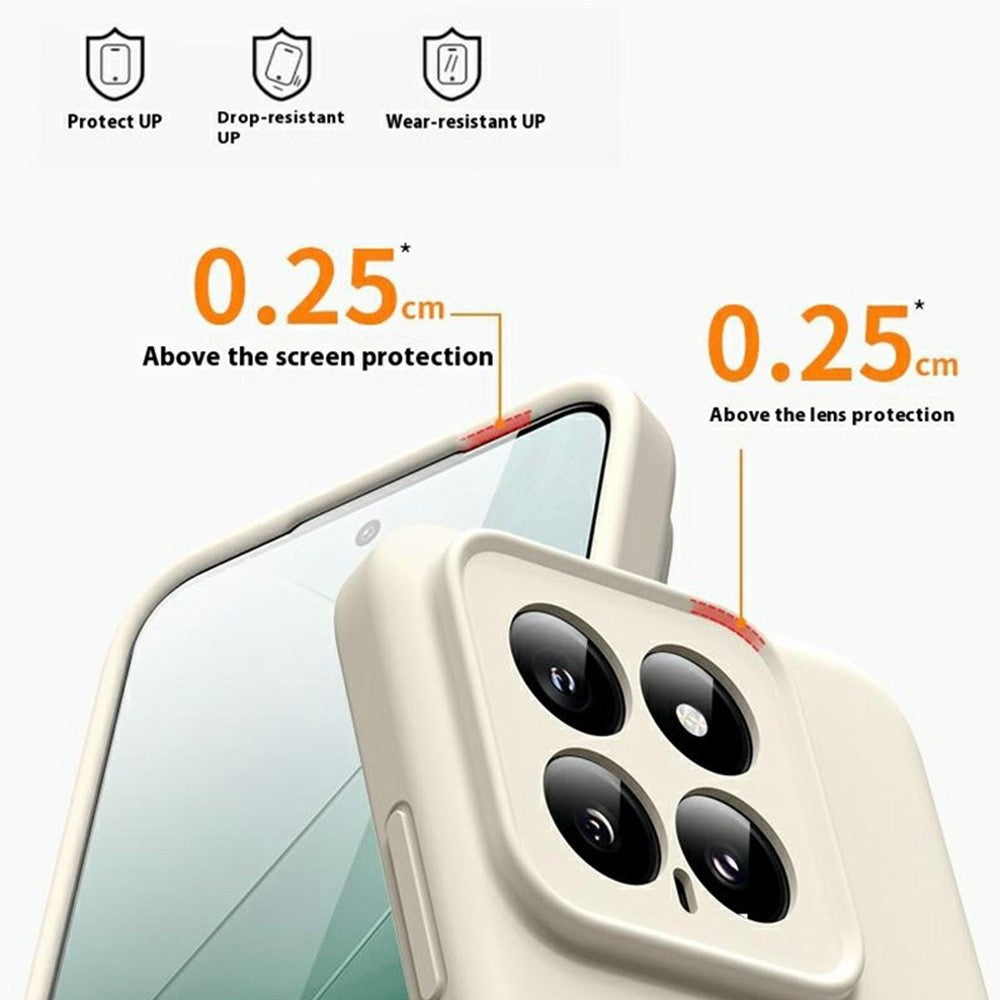 For Xiaomi 14 Case Precise Cutouts Liquid Silicone + PC Shockproof Phone Cover