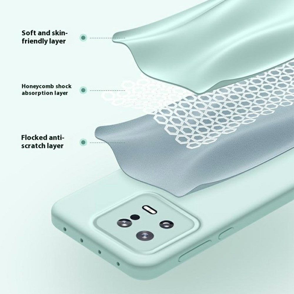 For Xiaomi 13 Case Precise Cutouts Liquid Silicone + PC Shockproof Phone Cover