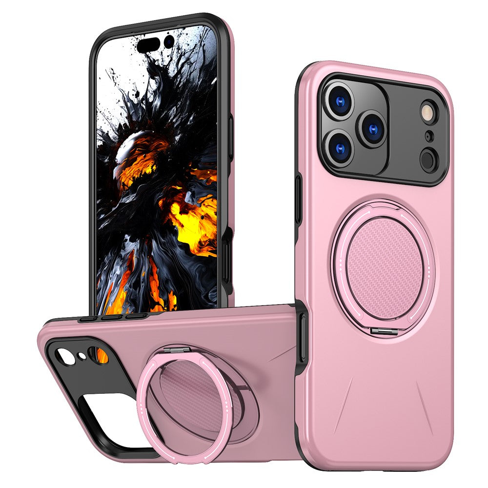 For iPhone 18 Pro / 17 Pro Magnetic Case Rotating Kickstand TPU + PC Phone Cover