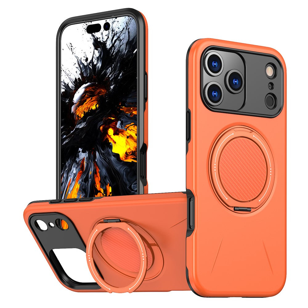 Til iPhone 18 Pro Max / 17 Pro Max magnetisk cover med roterende støttefod TPU + PC telefoncover