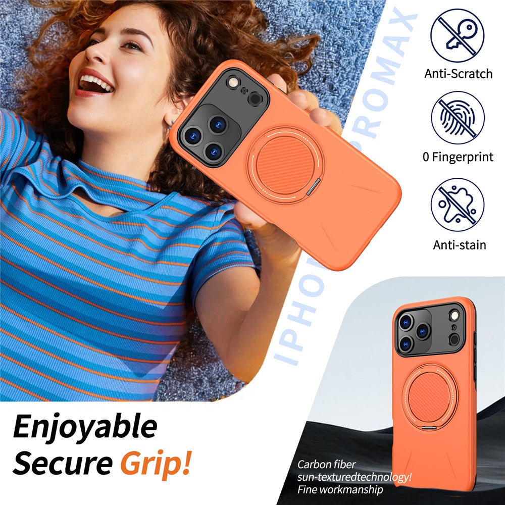 For iPhone 18 Pro Max / 17 Pro Max Magnetic Case Rotating Kickstand TPU + PC Phone Cover