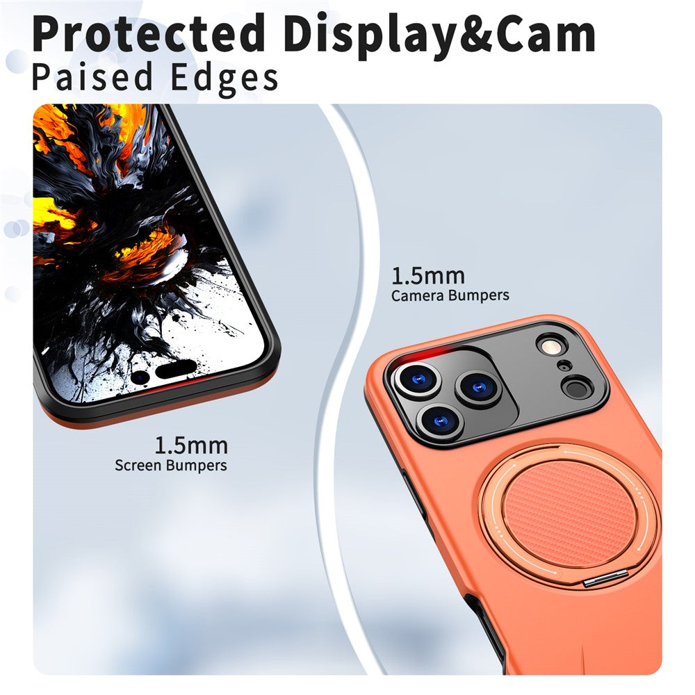 For iPhone 18 Pro Max / 17 Pro Max Magnetic Case Rotating Kickstand TPU + PC Phone Cover