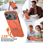 For iPhone 18 Pro Max / 17 Pro Max Magnetic Case Rotating Kickstand TPU + PC Phone Cover