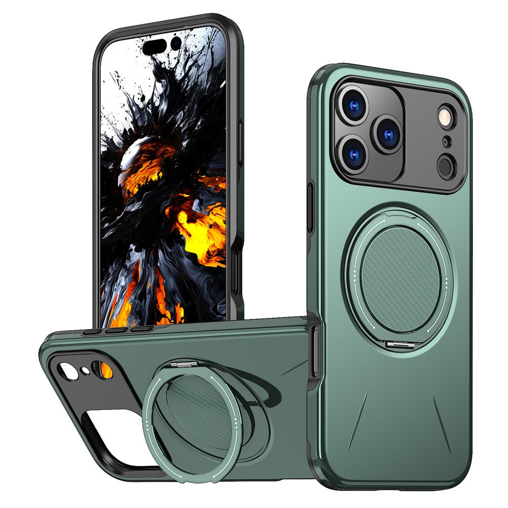 For iPhone 18 Pro Max / 17 Pro Max Magnetic Case Rotating Kickstand TPU + PC Phone Cover