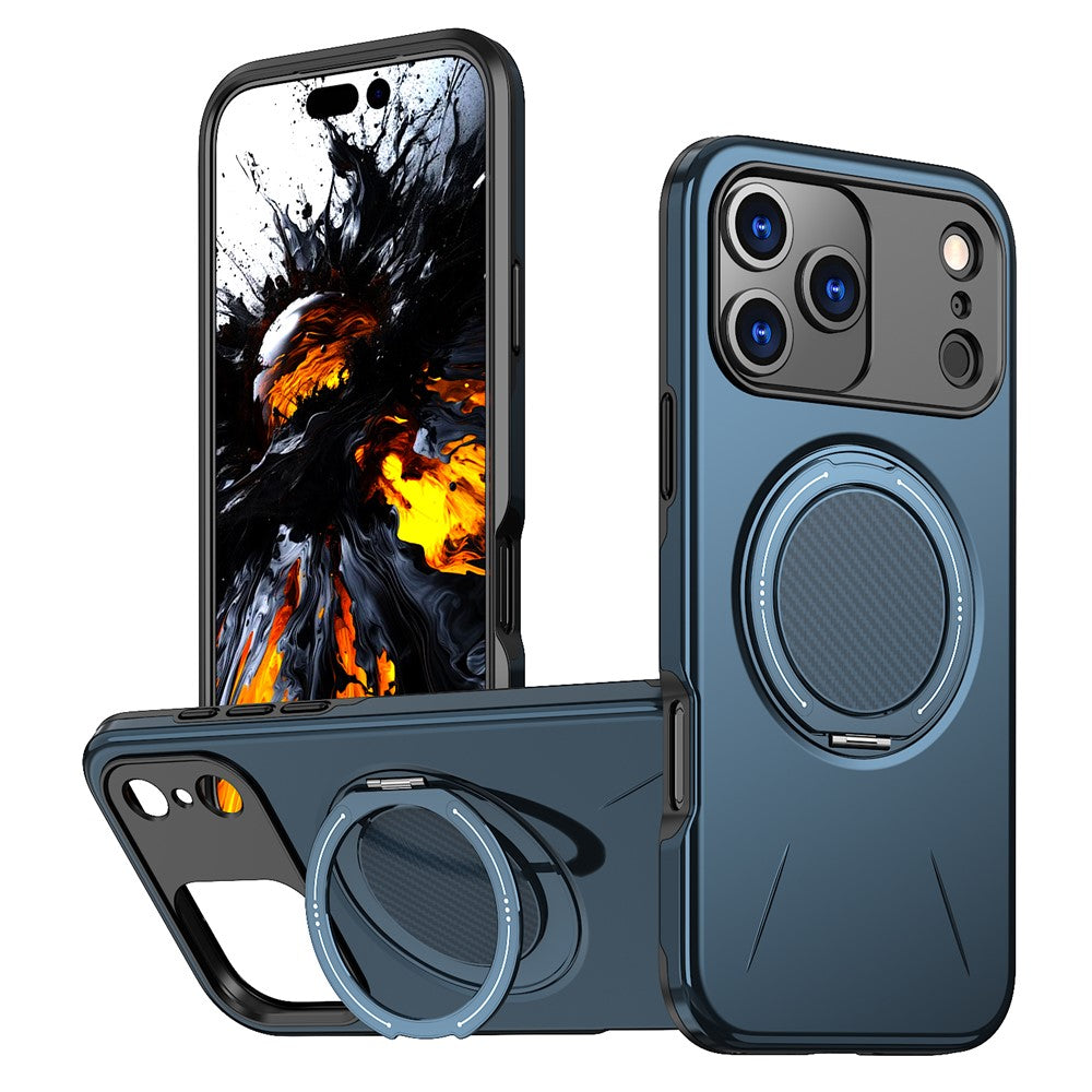 For iPhone 18 Pro Max / 17 Pro Max Magnetic Case Rotating Kickstand TPU + PC Phone Cover