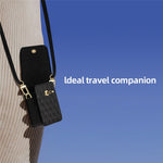 For Samsung Galaxy Z Flip6 5G Case with Shoulder Strap PU + PC Wallet Phone Cover Built-In Back Screen Film