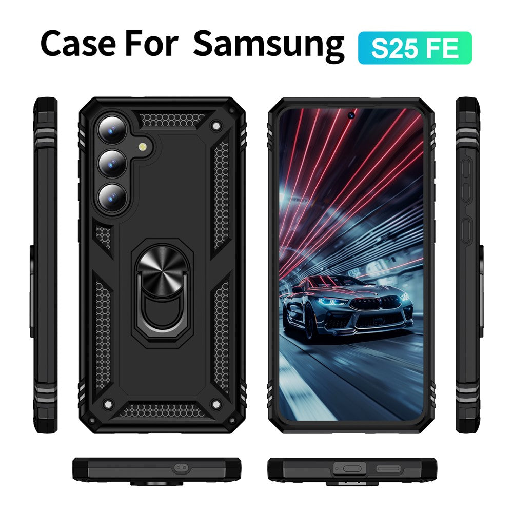 For Samsung Galaxy S25 FE Case PC + TPU Phone Cover with Kickstand