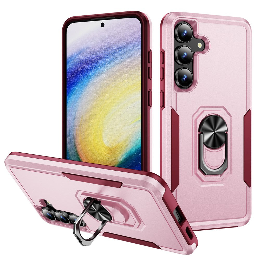 For Samsung Galaxy S25 FE Case Military Grade Ring Kickstand PC + TPU Phone Cover