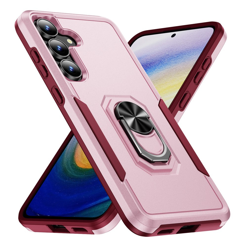 For Samsung Galaxy S25 FE Case Military Grade Ring Kickstand PC + TPU Phone Cover