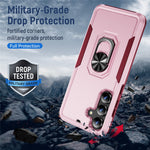 For Samsung Galaxy S25 FE Case Military Grade Ring Kickstand PC + TPU Phone Cover