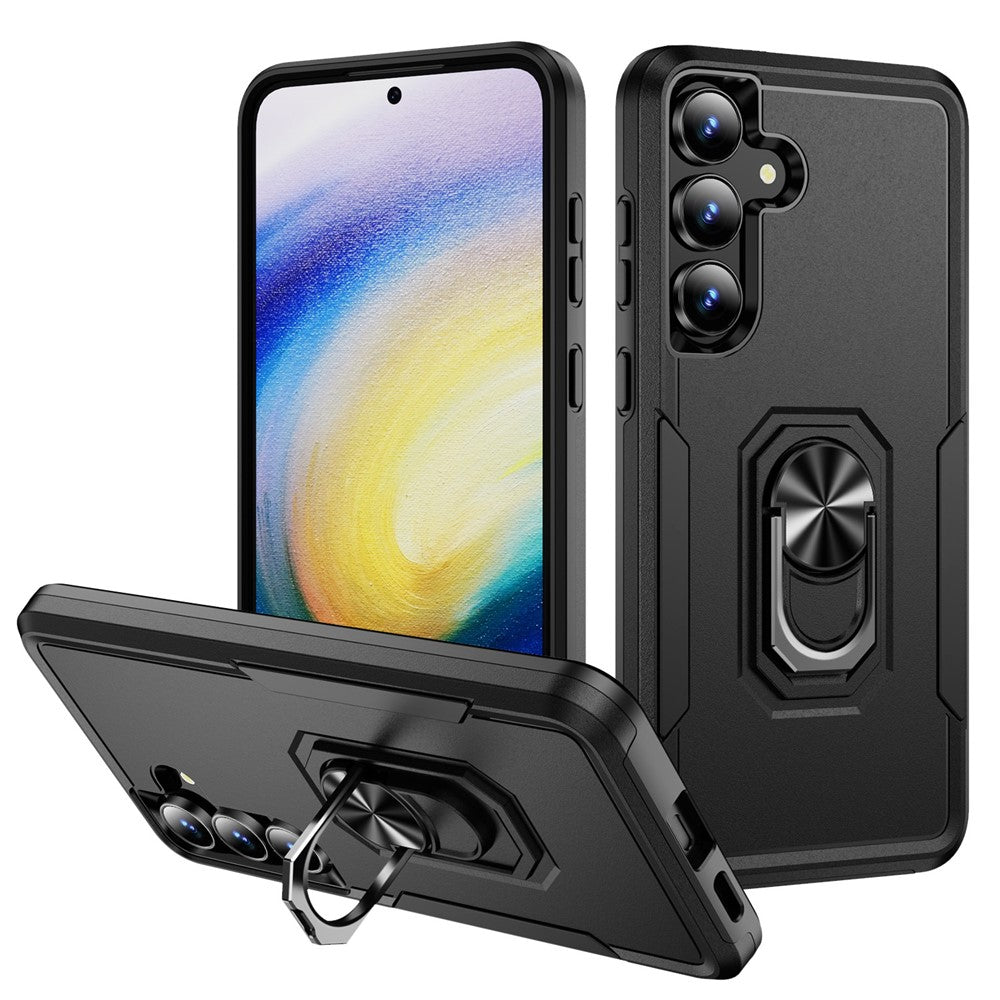 For Samsung Galaxy S25 FE Case Military Grade Ring Kickstand PC + TPU Phone Cover