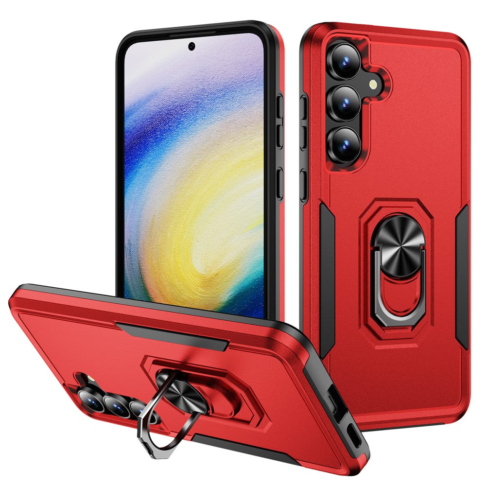 For Samsung Galaxy S25 FE Case Military Grade Ring Kickstand PC + TPU Phone Cover