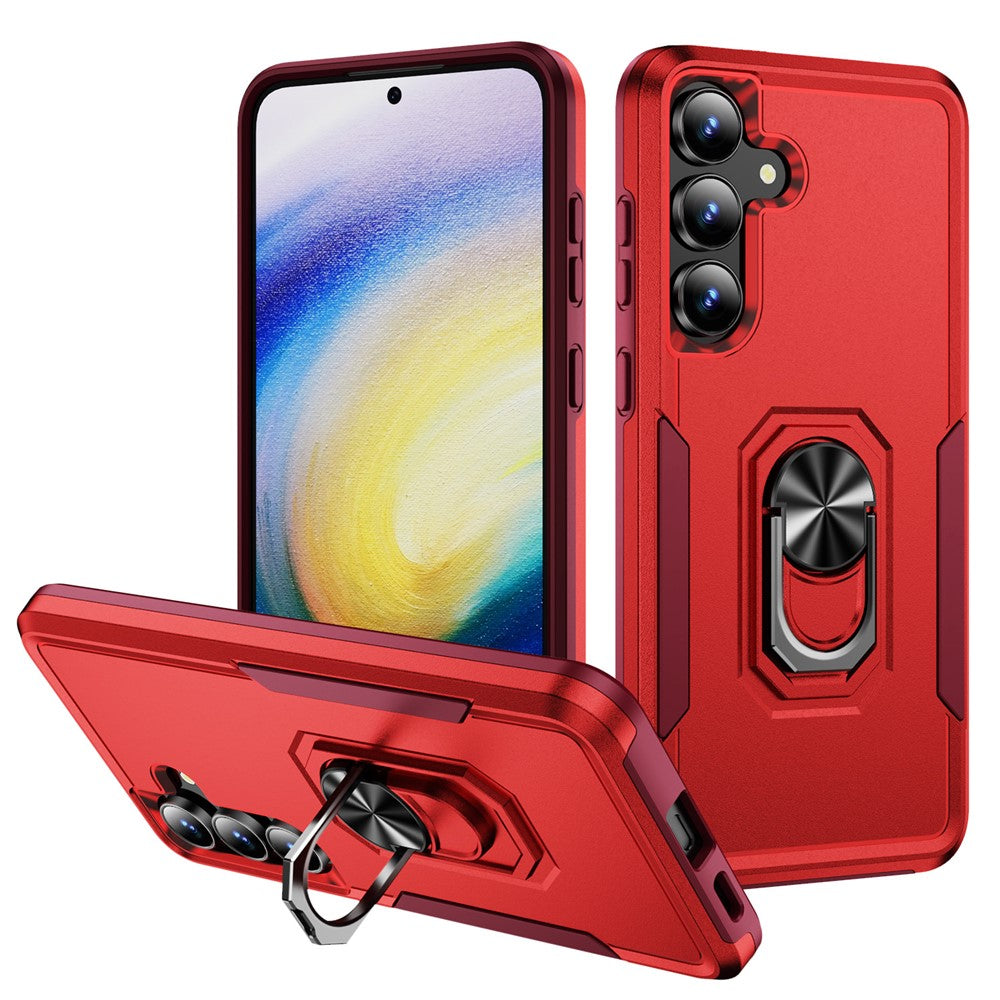 For Samsung Galaxy S25 FE Case Military Grade Ring Kickstand PC + TPU Phone Cover