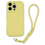 For iPhone 13 Pro Case Precise Cutouts Liquid Silicone + PC Phone Cover with Wrist Strap