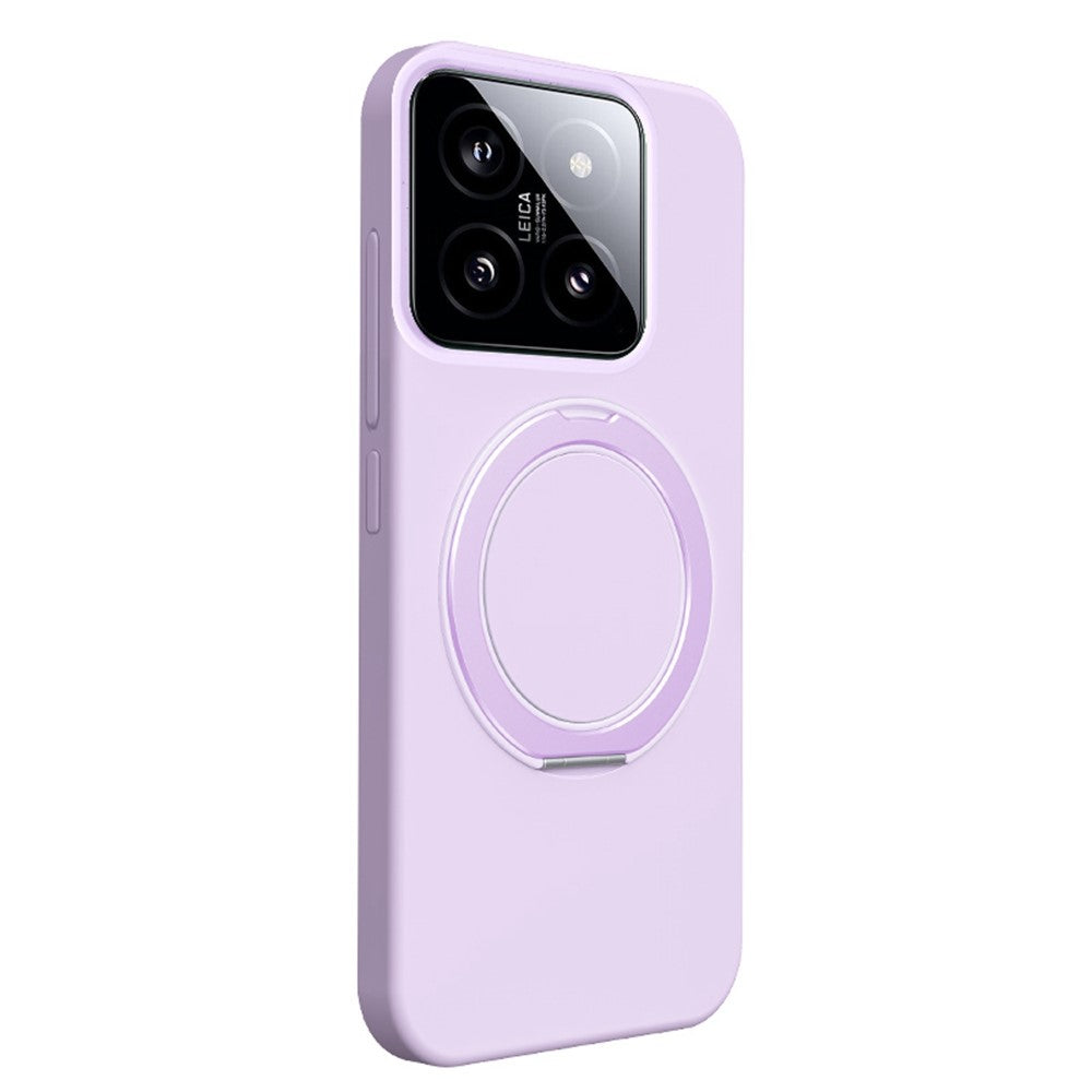 Xiaomi 14 Magnetiskt Skal Roterande Stativ Flytande Silikon PC mobilskal Skin Touch