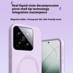 Xiaomi 14 Magnetiskt Skal Roterande Stativ Flytande Silikon PC mobilskal Skin Touch