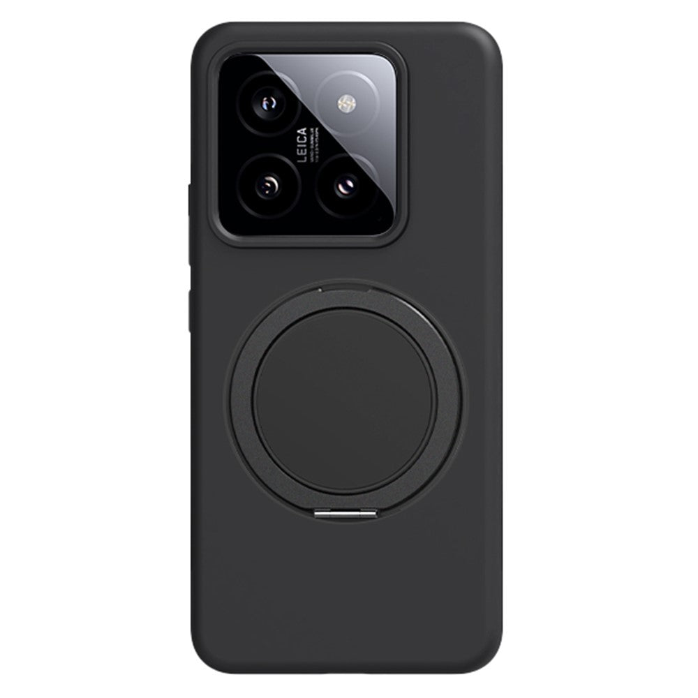 Xiaomi 14 Magnetiskt Skal Roterande Stativ Flytande Silikon PC mobilskal Skin Touch