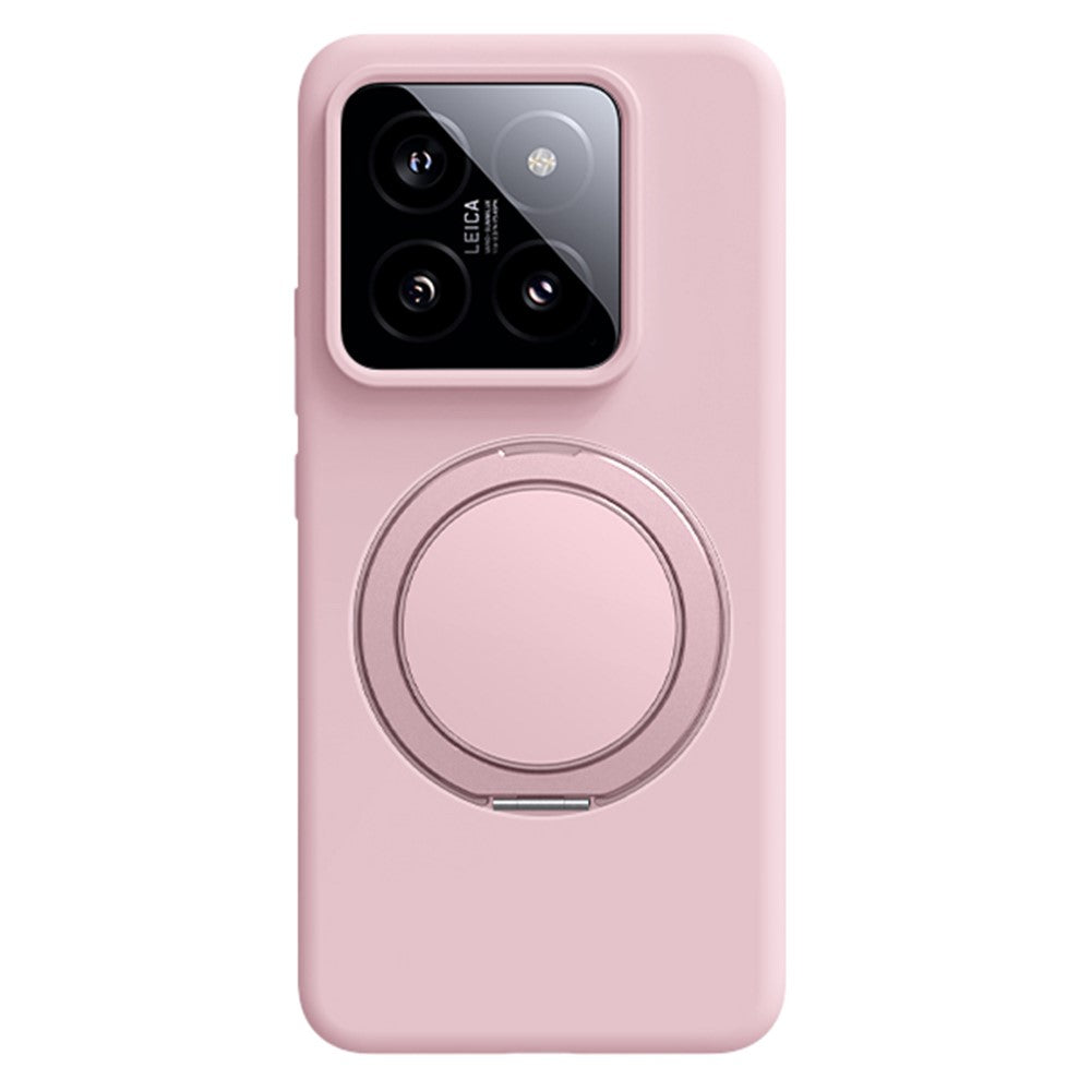 Xiaomi 14 Magnetiskt Skal Roterande Stativ Flytande Silikon PC mobilskal Skin Touch