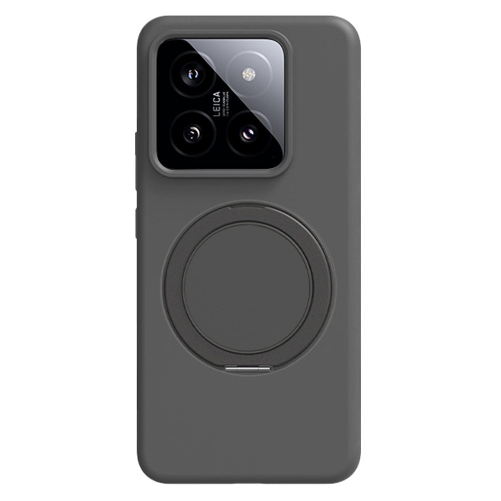 Xiaomi 14 Magnetiskt Skal Roterande Stativ Flytande Silikon PC mobilskal Skin Touch