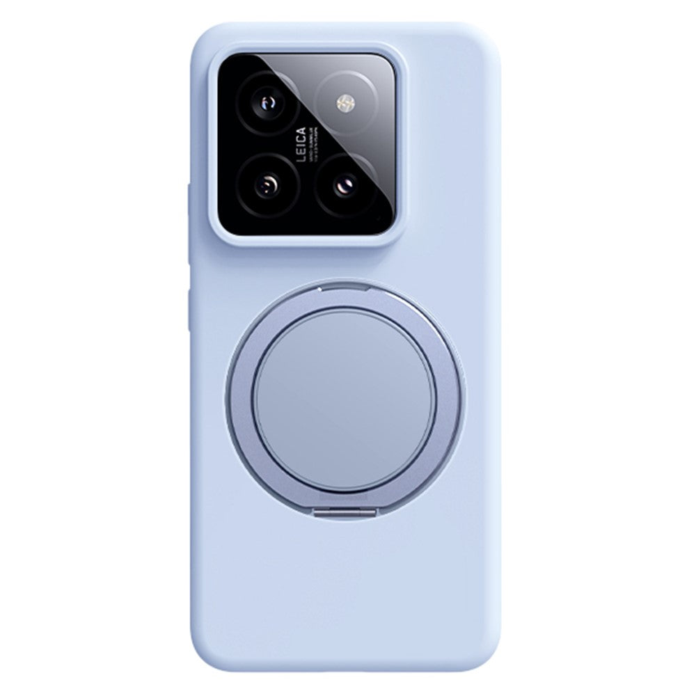 Xiaomi 14 Magnetiskt Skal Roterande Stativ Flytande Silikon PC mobilskal Skin Touch