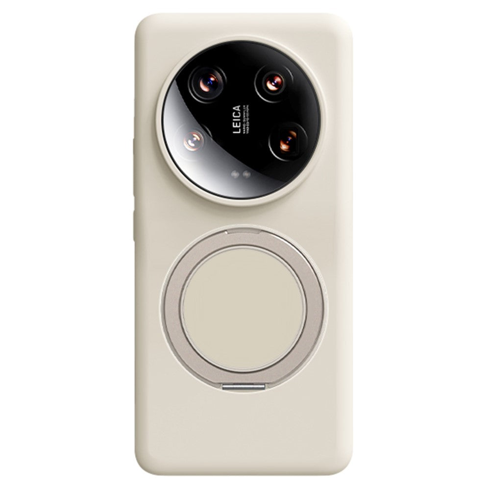 For XXiaomi 14 Ultra Magnetic Case Rotating Kickstand Liquid Silicone PC Phone Cover Skin Touch