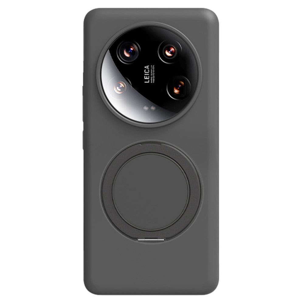 For XXiaomi 14 Ultra Magnetic Case Rotating Kickstand Liquid Silicone PC Phone Cover Skin Touch