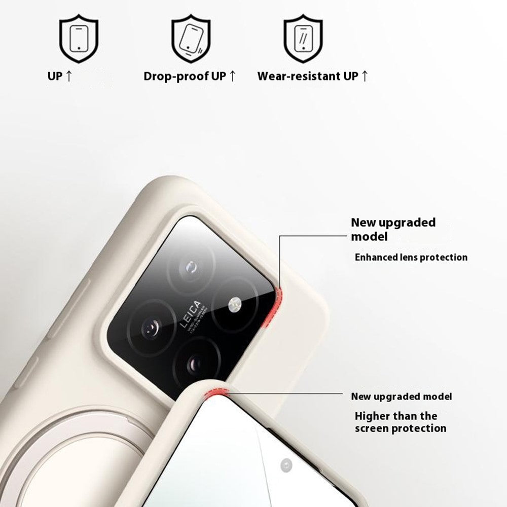 For Xiaomi 13 Magnetic Case Rotating Kickstand Liquid Silicone PC Phone Cover Skin Touch