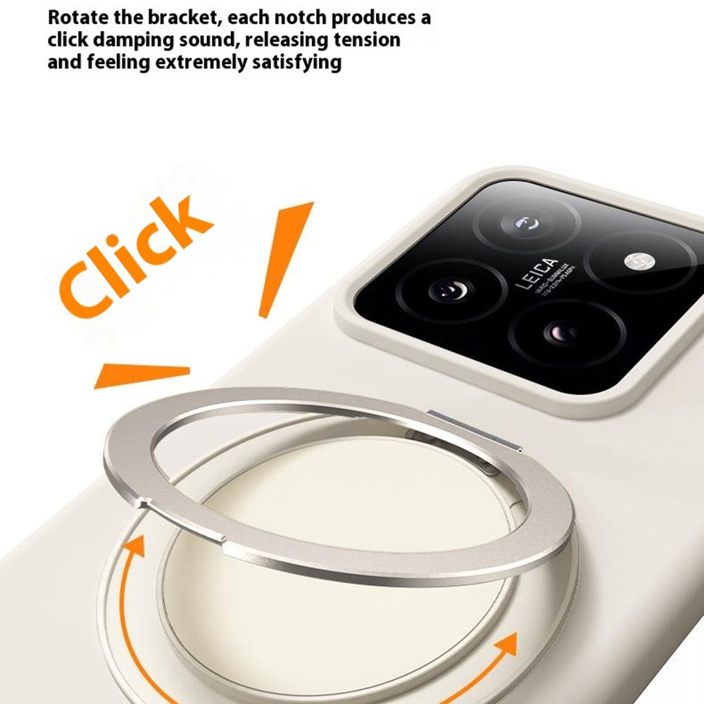 For Xiaomi 13 Magnetic Case Rotating Kickstand Liquid Silicone PC Phone Cover Skin Touch