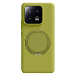 For Xiaomi 13 Magnetic Case Rotating Kickstand Liquid Silicone PC Phone Cover Skin Touch