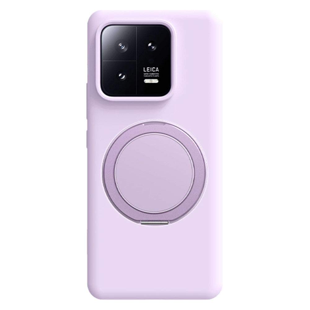 For Xiaomi 13 Magnetic Case Rotating Kickstand Liquid Silicone PC Phone Cover Skin Touch