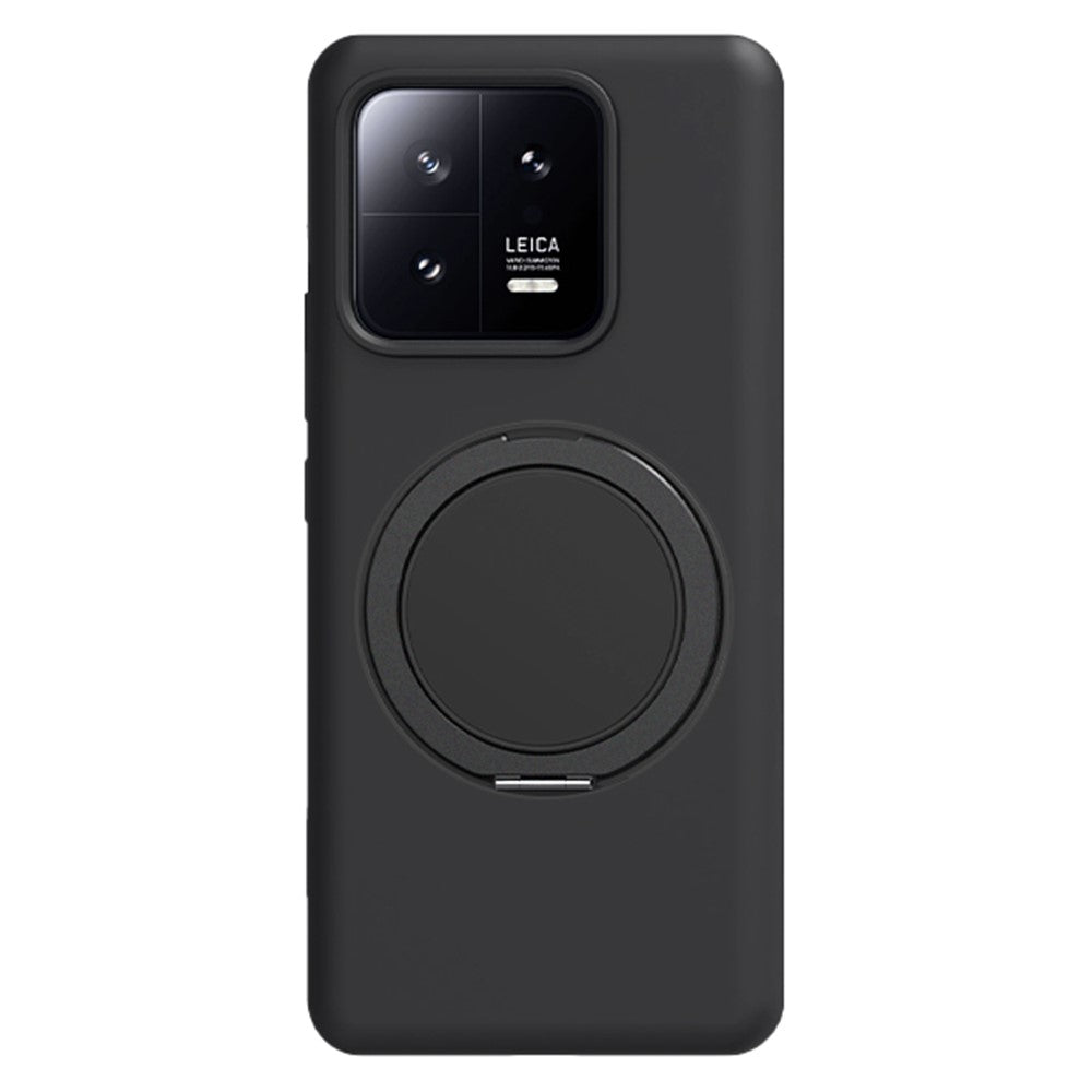 For Xiaomi 13 Magnetic Case Rotating Kickstand Liquid Silicone PC Phone Cover Skin Touch