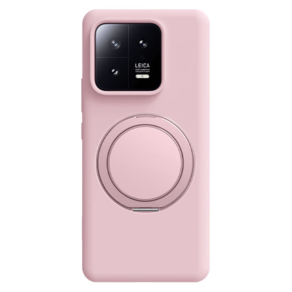 For Xiaomi 13 Magnetic Case Rotating Kickstand Liquid Silicone PC Phone Cover Skin Touch