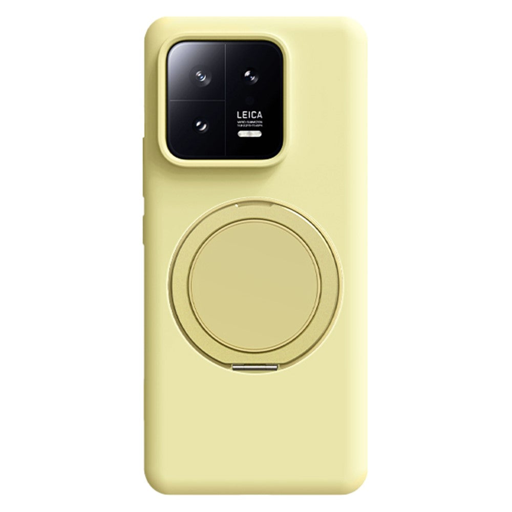 For Xiaomi 13 Magnetic Case Rotating Kickstand Liquid Silicone PC Phone Cover Skin Touch