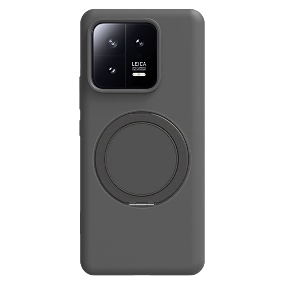 For Xiaomi 13 Magnetic Case Rotating Kickstand Liquid Silicone PC Phone Cover Skin Touch