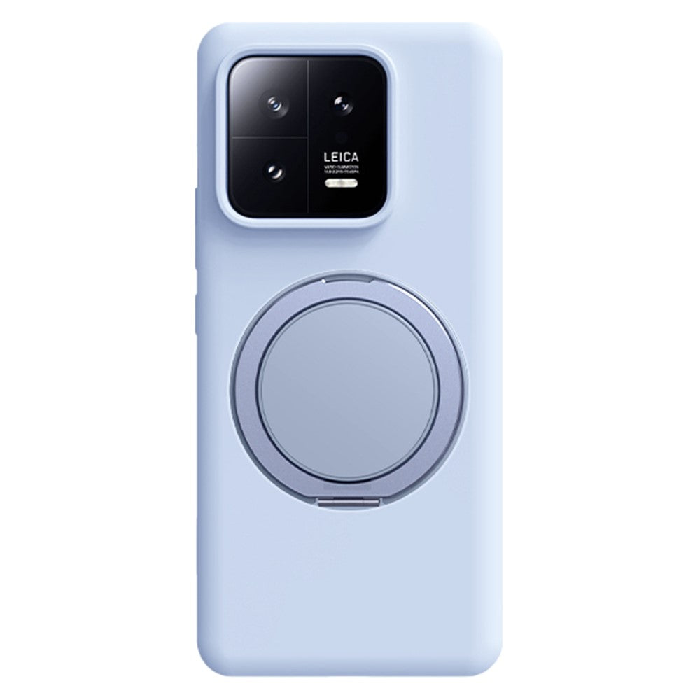 For Xiaomi 13 Magnetic Case Rotating Kickstand Liquid Silicone PC Phone Cover Skin Touch