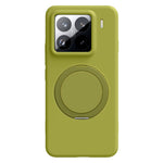 For Xiaomi 15 Magnetic Case Rotating Kickstand Liquid Silicone PC Phone Cover Skin Touch