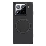 For Xiaomi 15 Magnetic Case Rotating Kickstand Liquid Silicone PC Phone Cover Skin Touch