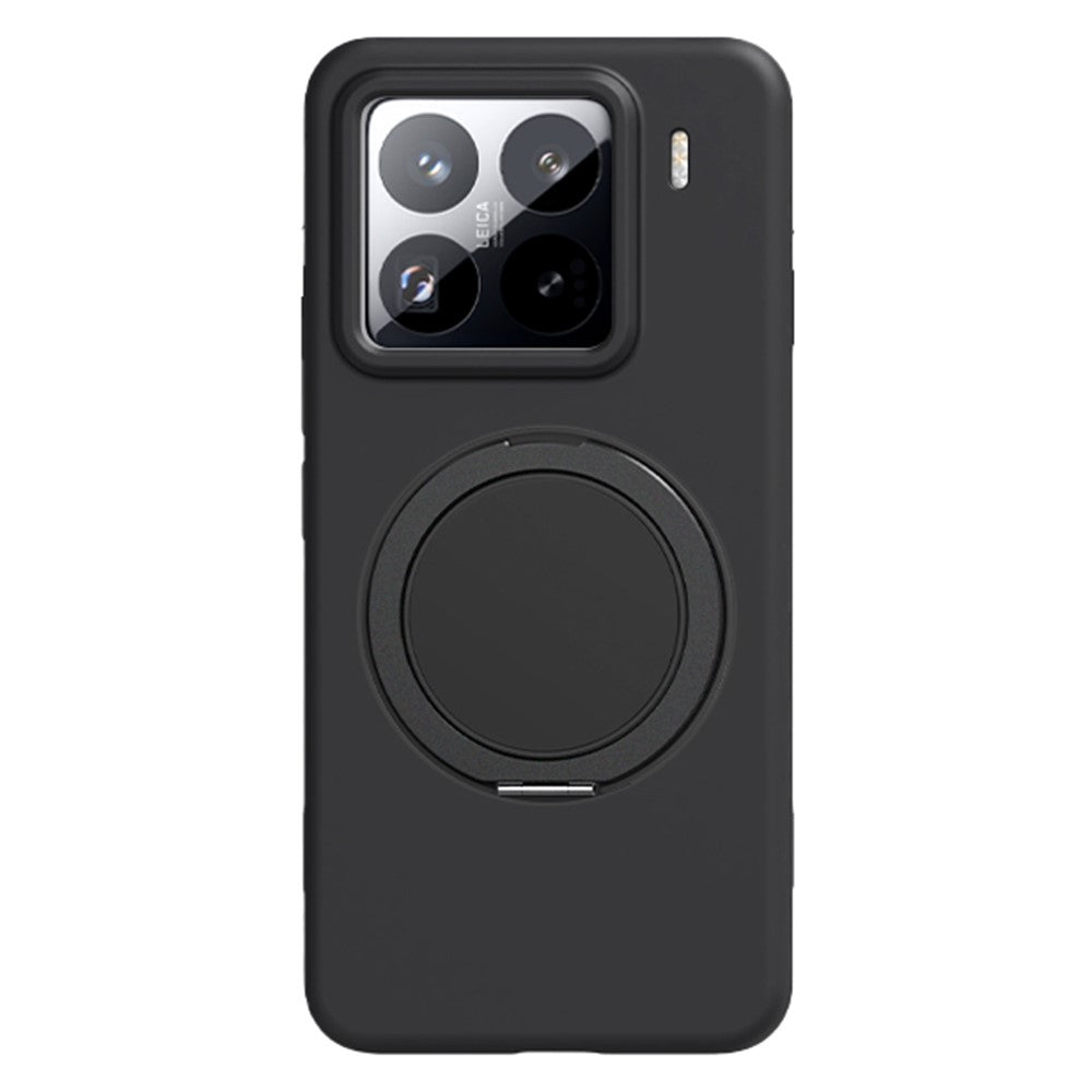 For Xiaomi 15 Magnetic Case Rotating Kickstand Liquid Silicone PC Phone Cover Skin Touch