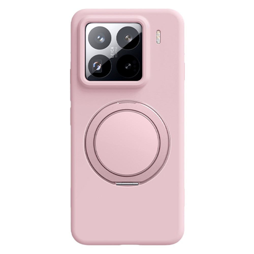 For Xiaomi 15 Magnetic Case Rotating Kickstand Liquid Silicone PC Phone Cover Skin Touch
