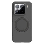 For Xiaomi 15 Magnetic Case Rotating Kickstand Liquid Silicone PC Phone Cover Skin Touch