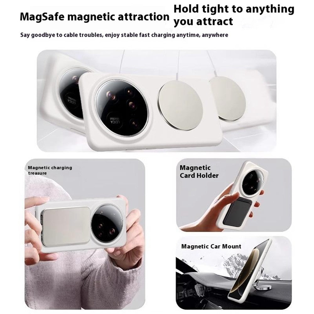 For Xiaomi 15 Ultra Magnetic Case Rotating Kickstand Liquid Silicone PC Phone Cover Skin Touch