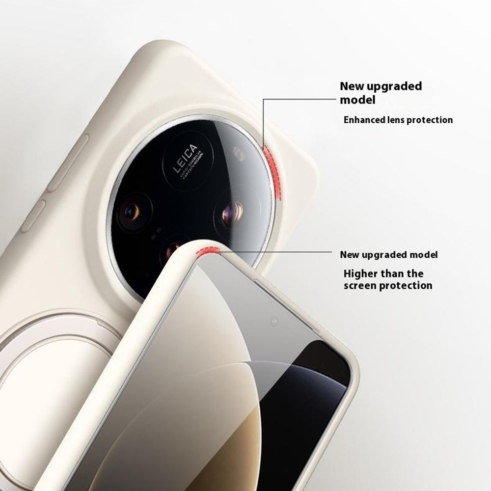 For Xiaomi 15 Ultra Magnetic Case Rotating Kickstand Liquid Silicone PC Phone Cover Skin Touch