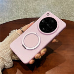 For Oppo Find X8 Ultra 5G Magnetic Case Rotating Kickstand Liquid Silicone PC Phone Cover Skin Touch